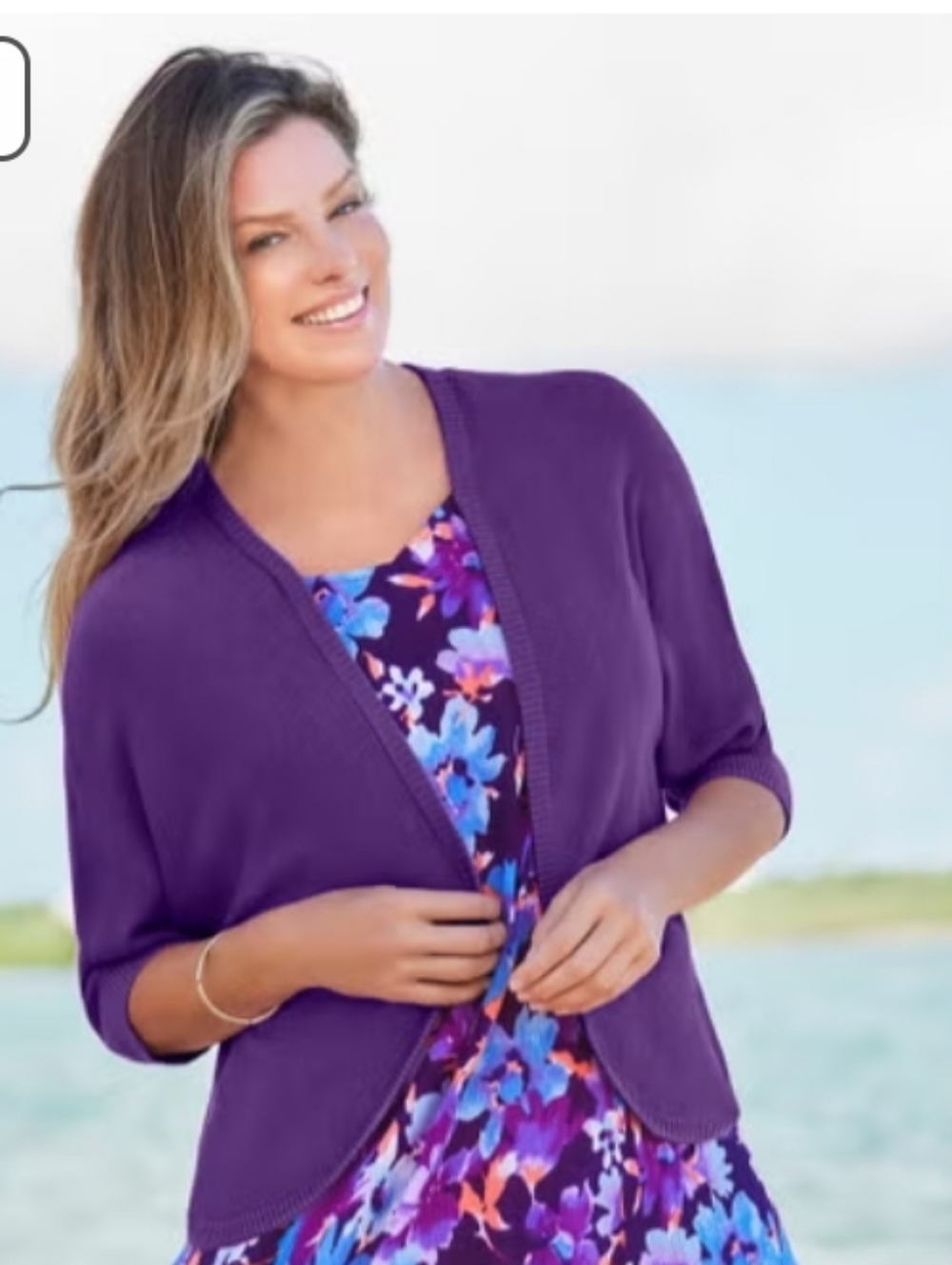 NEW NWT Woman Within Violet Open-Front Knit Shrug Sz 1X (22/24)